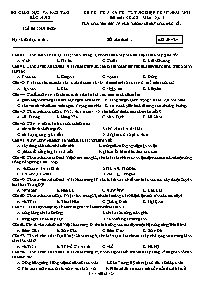 Đề thi thử Tốt nghiệp THPT môn Địa lí - Mã đề 424 - Năm học 2020-2021 - Sở giáo dục và đào tạo Bắc Ninh (Có đáp án)